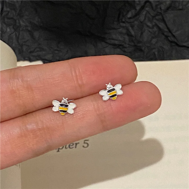 New Cute Colorful Enamel Flower Moon Leaves Strawberry Mini Stud Earrings For Women Beautiful Simple Geometric Trend Jewelry2022