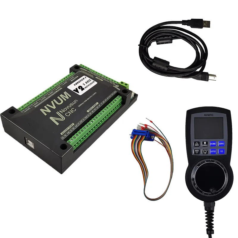 Nvem-kit de controle nc v2.1, sistema de controle de movimento, com cartão de controle de eixo 3/4/5/6, display digital, 6 eixos, volante