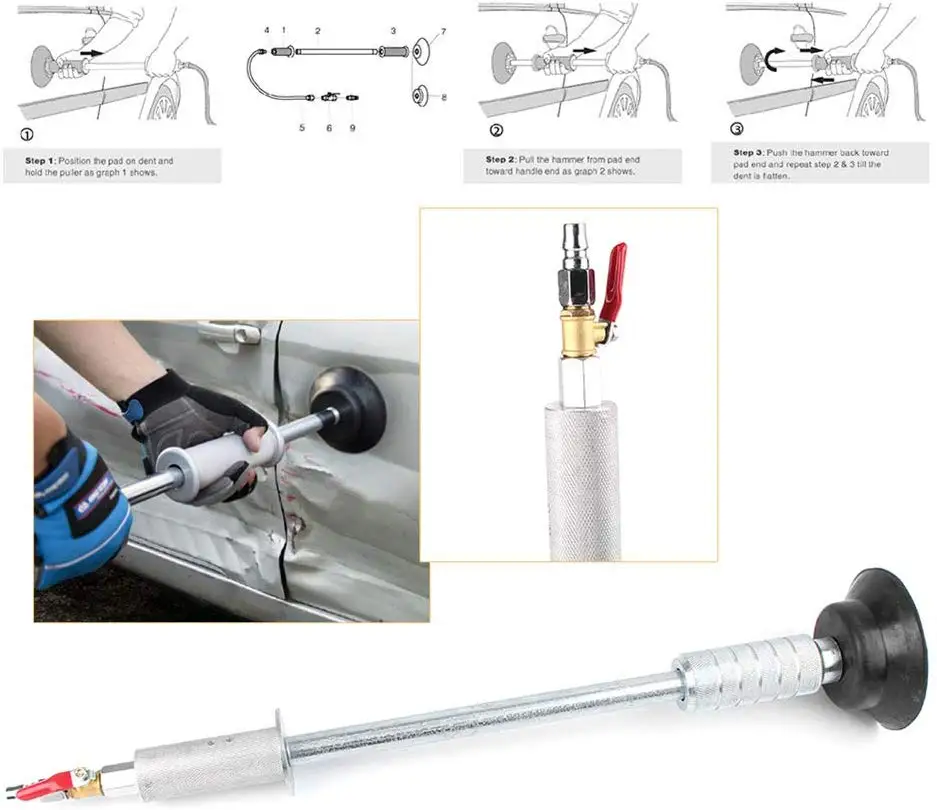 Imagem -03 - Carro Dent Repair Glue Tabs Ferramenta de Fix de Danos Corporais Puxando Ponte Extrator Remoção Dent Reparação de Mão Ferramentas de Alta Eficiência 2023