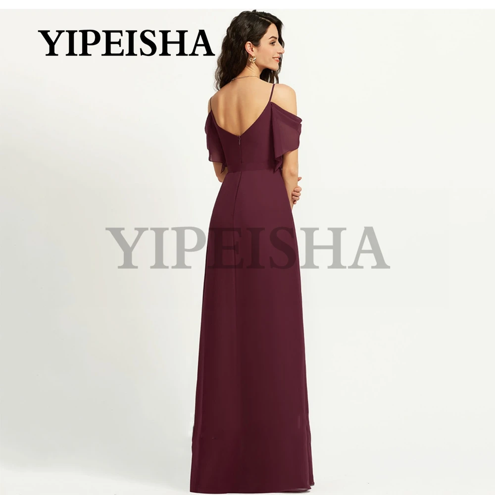 Einfache V-ausschnitt Front High Split A-Line Abendkleider Spaghetti Strap Backless Formales Abschlussball-kleid vestidos de fiesta فساتين السهرة