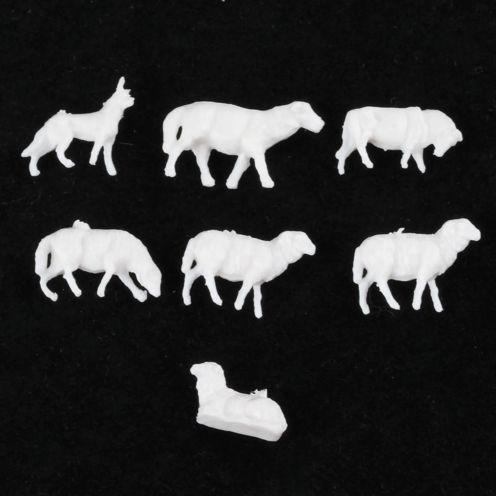 30Pcs 1:87 Model Sheep 10mm UnPainted White Farm Animals Sheep HO Scale Model For Train Doll House Room Box House Model