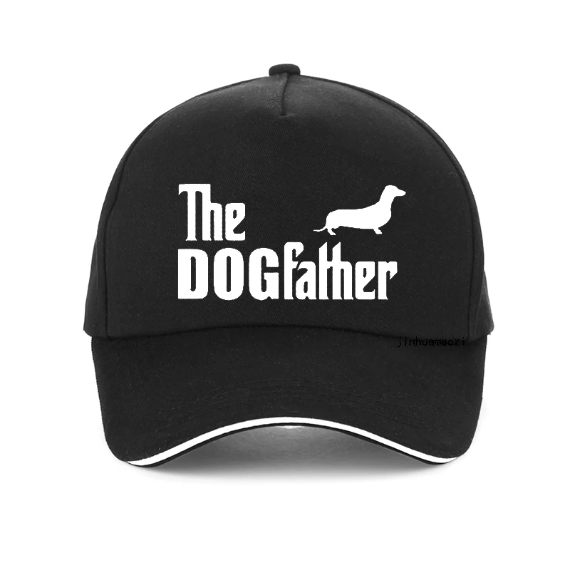 Fashion THE DOGFATHER Dachshund Sausage Dog Funny Humour Printed Baseball cap Brand Men and women adjustable snapback hat