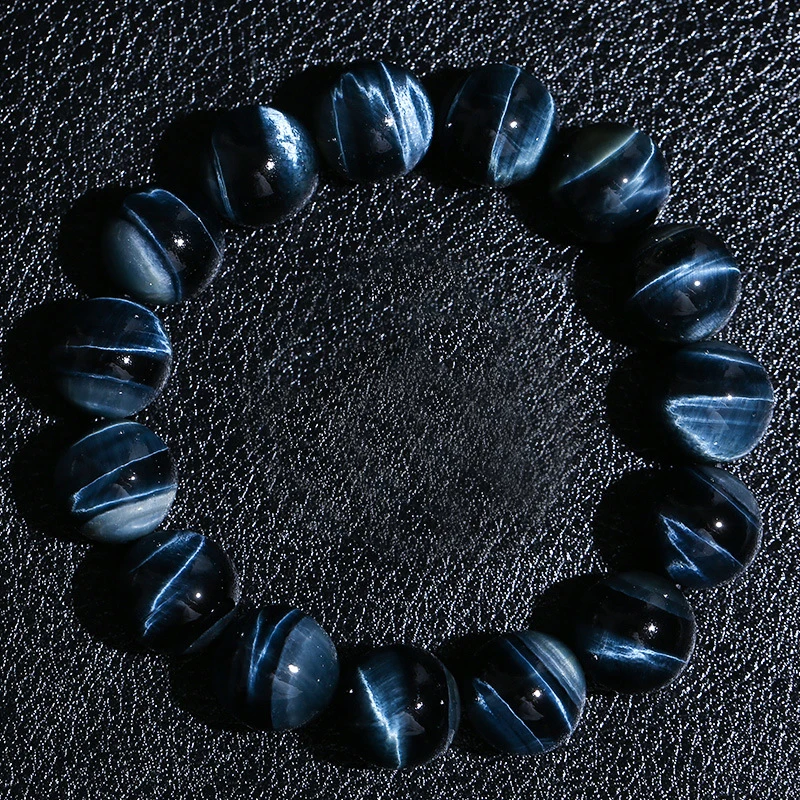 5A+ Lightning Blue Tiger Eye Bracelets Men Highest Quality Natural Stone Round Beads Elasticity Rope Bracelets for Women Jewelry