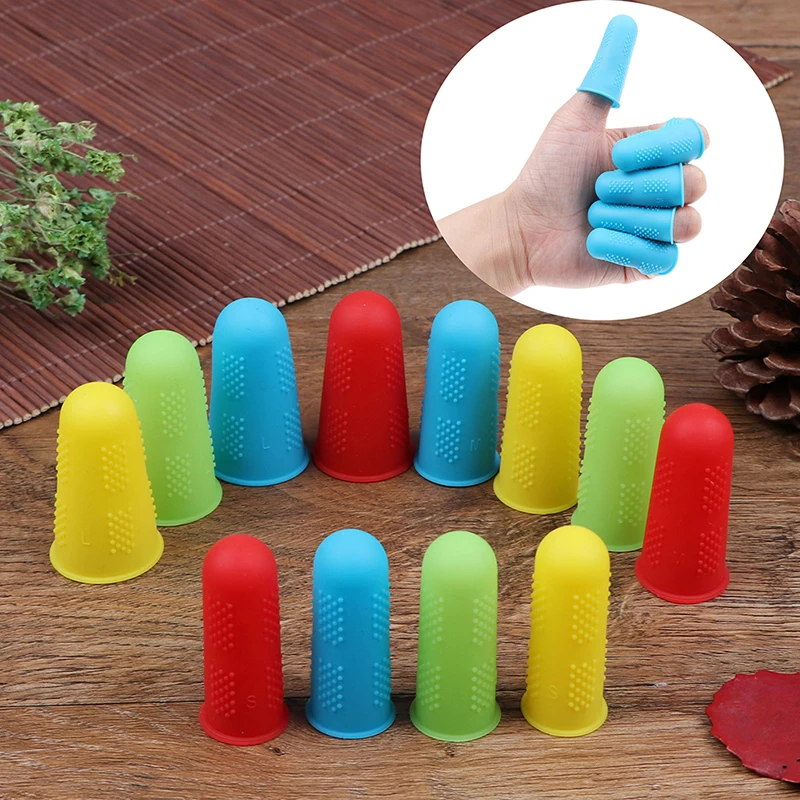 3/5Pcs Silicone Finger Protectors Covers Caps for Scrapbooking Sewing DIY Crafts Ironing Embroidery Needlework Sewing Thimble