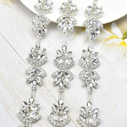 3Cm Wide Crystal Rhinestone Flower Chain White Horse Eye Glass Diamond Trimming Dress Waist Shoelace Head Diy Clothing Ornaments