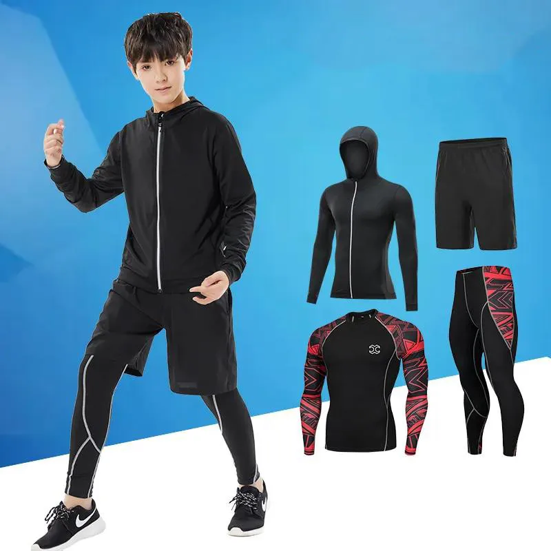 Kids Running Set Children Boy Girl Men Women Fitness Basketball Football Sport Hiking Skiing Thermal Underwear Suit Tracksuit 09