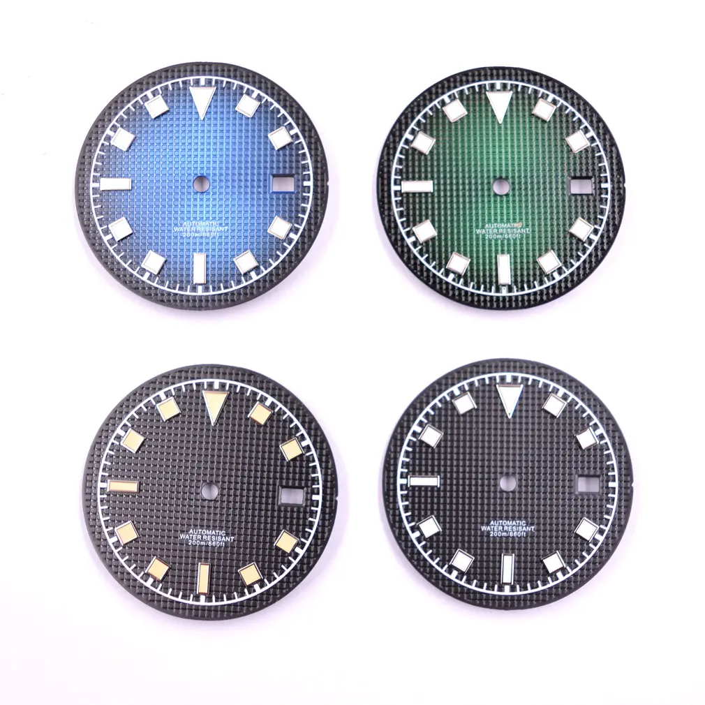 NEW 33.5mm Sterile Luminous Watch dial Fits NH35 NH35A NH36 NH36A Movement Green/Blue/Black Dial