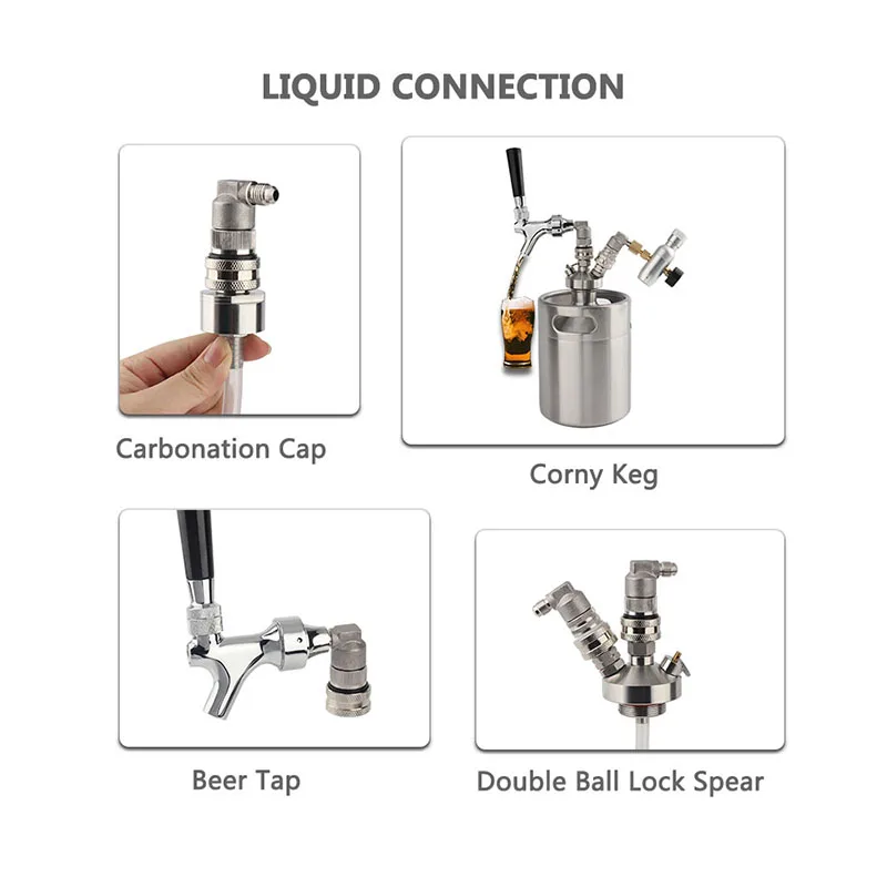 Stainless Ball Lock Disconnect,Gas/Liquid Keg Fittings For Beer Corny Keg,Homebrew Connector