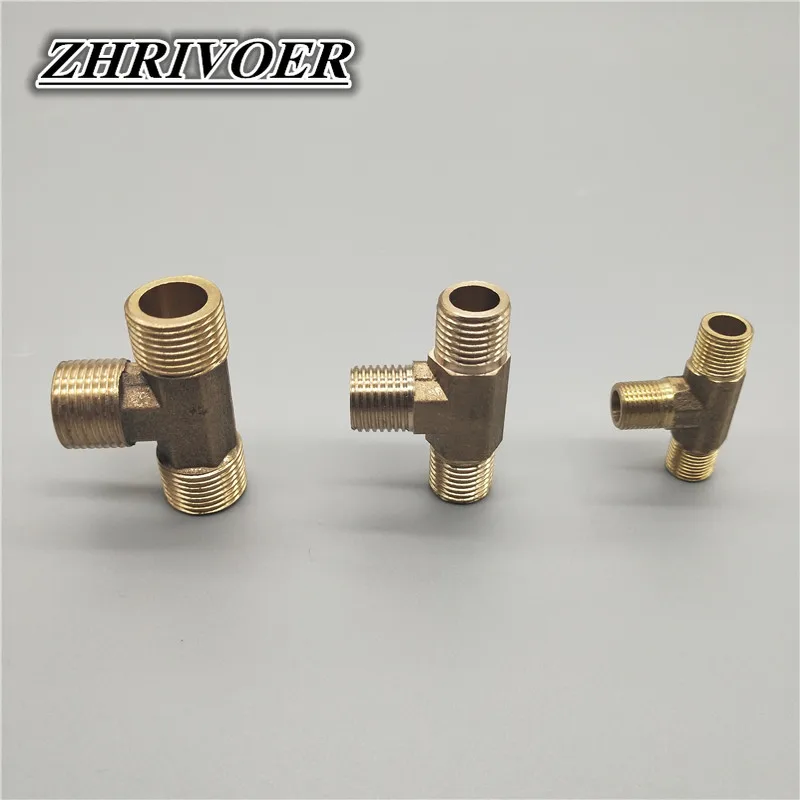 Медь 1/8 "1/4" 3/8 "1/2" 3/4 "1" BSP с наружной резьбой Тройник Тип 3 Way латунных фитингов адаптер соединитель смены навесного оборудования для очистки воды