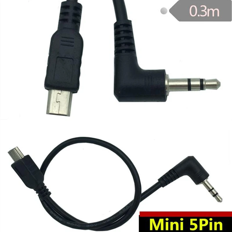 30cm Micro USB mini USB to jack 90 degree 3.5 mm audio cable connector 3.5 headphone plug MP3 MP4 phone audio adapter cable