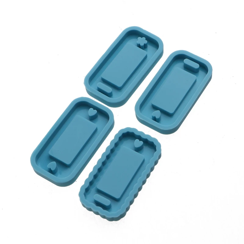 Rectangle Tag Epoxy Resin Mold DIY Keychain Silicone Molds for Delicate Keyring Pendants UV Crafts Ornaments Bag Decoration