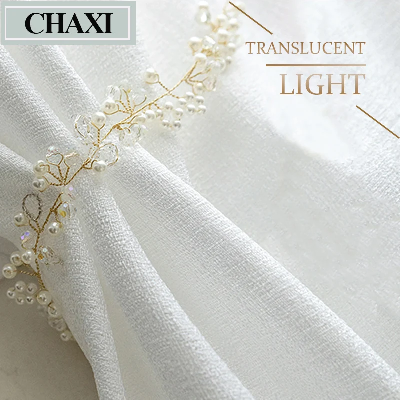 

CHAXI Luxurious Heavy Sheer Curtains for Living Room Bedroom Half Transparent Tulle Window Drapes Voiles Cortina Para Quarto