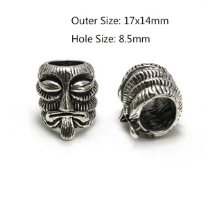 2 adet kafatası, savaşçı kask, viking rune örgü saç, dreadlock sakal hesapları, paracord halat, bıçak hesapları kolye bilezik dıy yapımı için Bir kafatasının 6 büyük satış uzantısı-no. 3