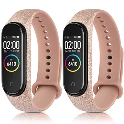 Elegante Silicone Strap Band para Xiaomi Mi Band, Anti-suor pulseira de substituição, Sport Pulseira, 4, 3, 5, 6