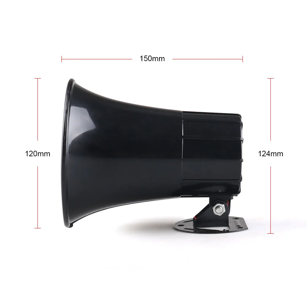 12V 50W 120dB Air Siren Horn Warning Alarm Megaphone for Car Truck MIC Speaker 7 Sounds Loud for Car Van Truck Train RV Boat