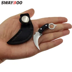 Swayboo-Llavero de acero inoxidable con mango de madera, cuchillo pequeño, Mini portátil EDC, abridor de hoja fija, regalo artesanal