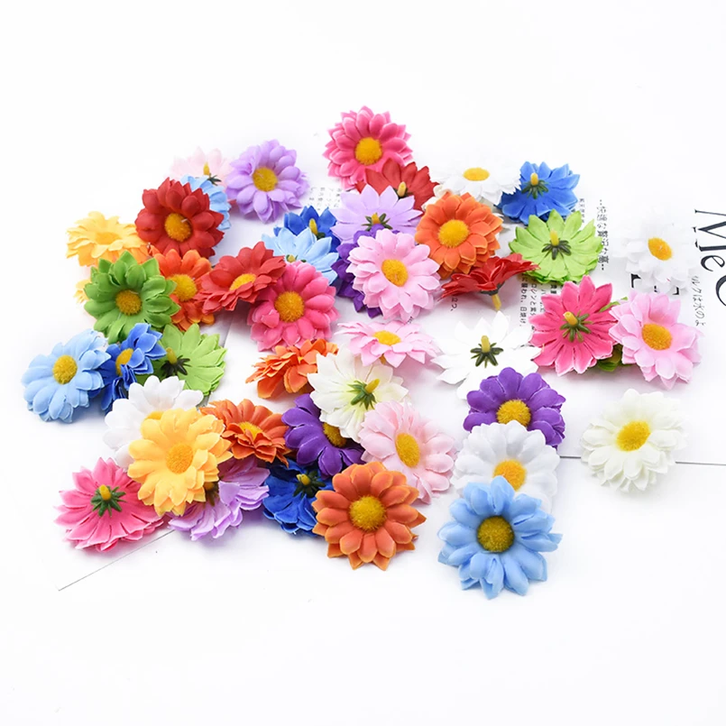 

20pcs Artificial Flowers Christmas Decorations for Home Wedding Decorative Wreaths Silk Little Daisy Diy Gifts Box Scrapbooking