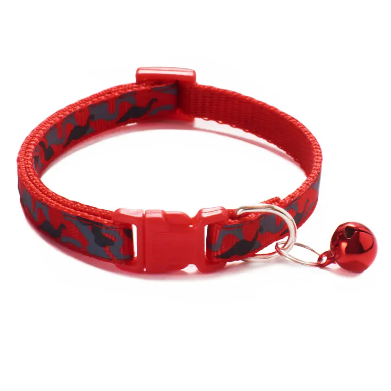 Collare per gatti mimetico con campana collana per cani Gatos Collier Chats Perro forniture per piccoli medi kitin Chihuahua rosa blu