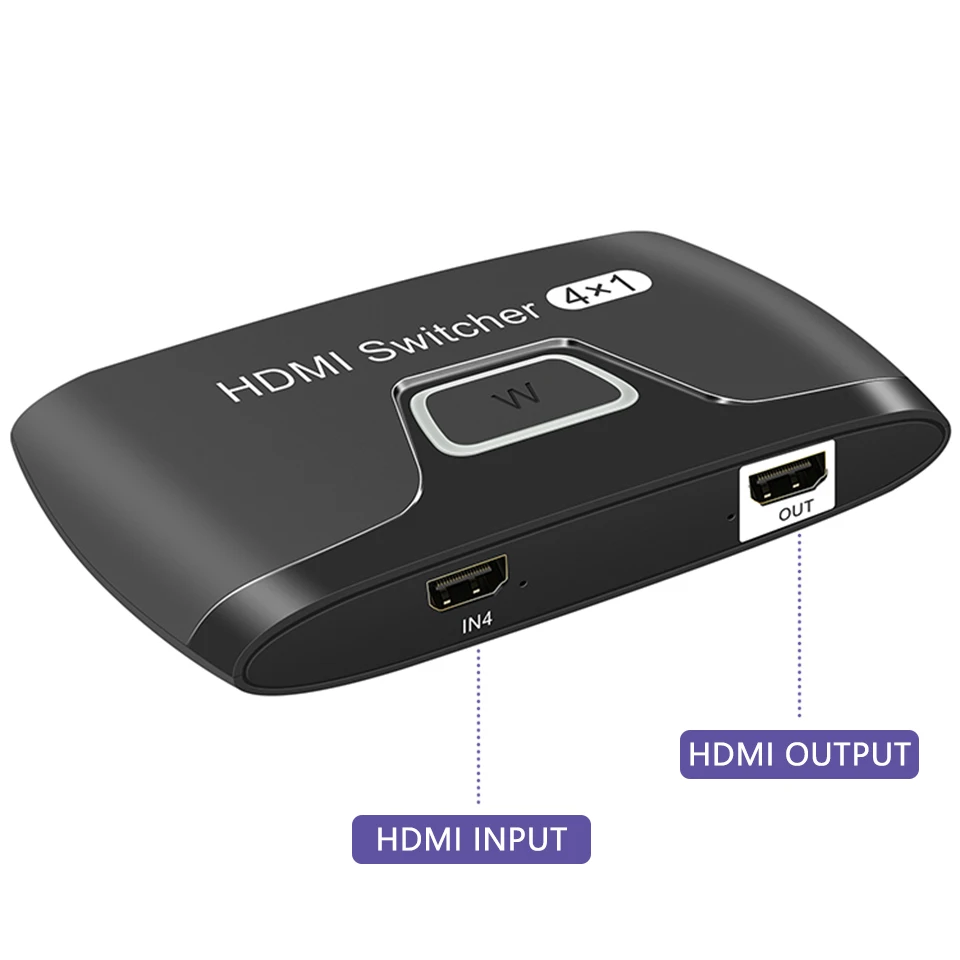 Wiistar 4K HDMI Switch 4 In 1 Out HD Switcher 4x1 Splitter Full HD 1080P Video Switcher Adapter For HDTV DVD PS3 Xbox