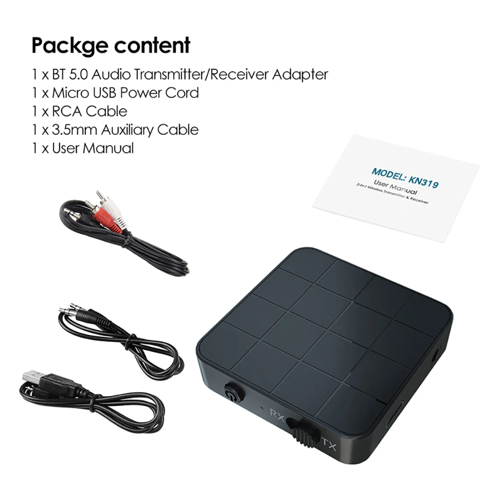 2 في 1 بلوتوث 5.0 جهاز إرسال سمعي استقبال 3.5 مللي متر محول لاسلكي الموسيقى ستيريو الصوت دونغل ل TV سيارة/المنزل مكبرات الصوت الصوت