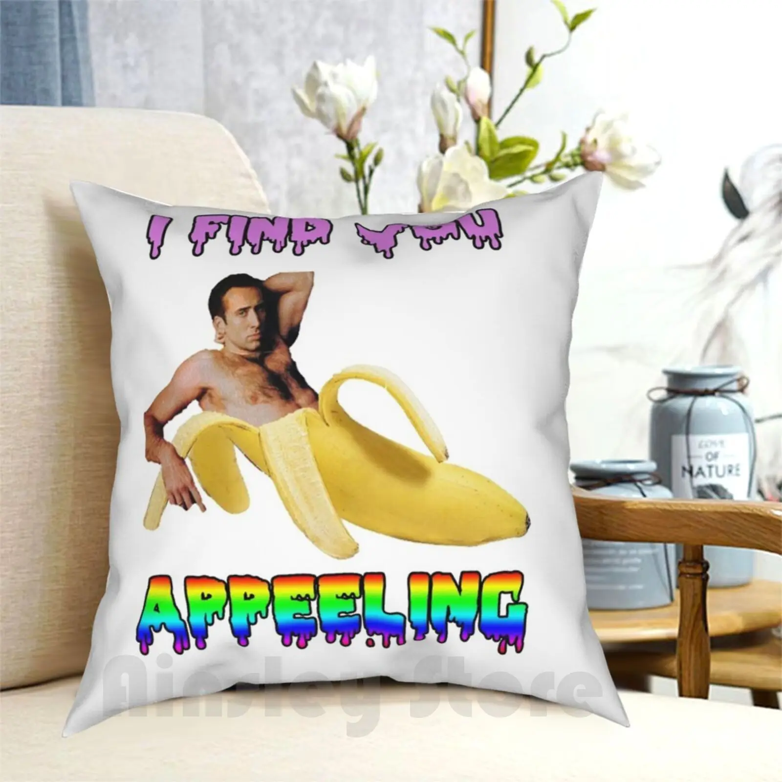 I Find You Appeelling Pillow Case Printed Home Soft DIY Pillow cover Nicolas Cage Meme Actor Film Movie Internet Fandom