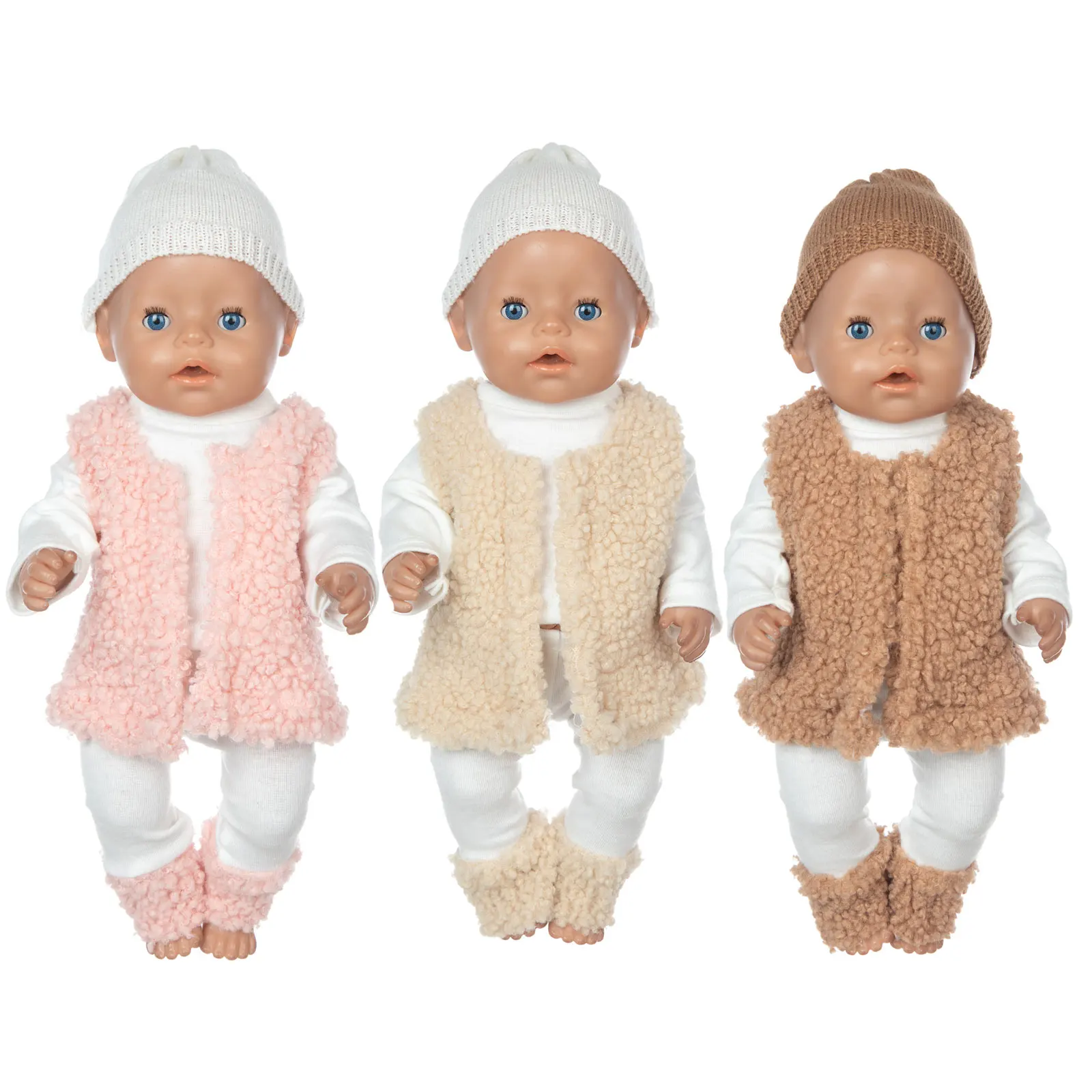 

New Winter Jackets Suit Fit For 43cm Baby Doll 17 Inch Reborn Bebe Doll Clothes