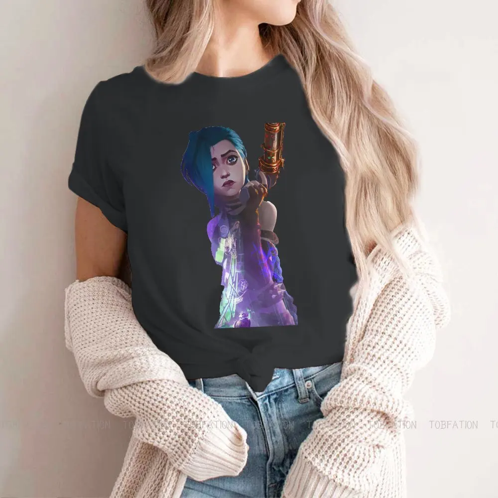 Jinx Design Female Shirts Arcane League of Legends Loose Vintage Women Clothing Harajuku Casual Feminine Blusas
