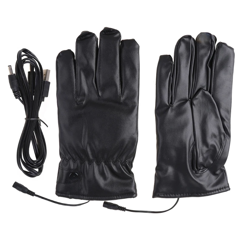 

PU Leather Motorcycle Electric Heating Gloves wtih Touch Screen Sensor Man Gloves Winter Skiing Gloves