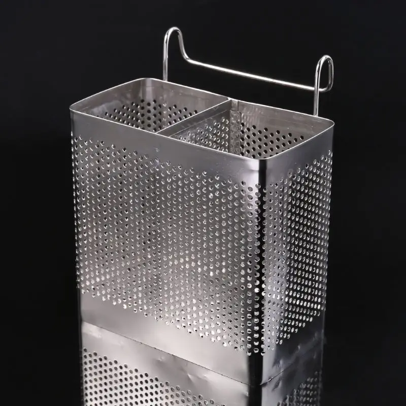 Kitchen Hanging Stainless Steel Chopsticks Spoons Fork Cutlery Holder Rack Drainer Storage 37MF