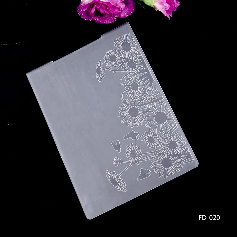 AZSG Embossing Folders Collection of White Folders for Scrapbook DIY Paper Cutting Dies Scrapbooking Plastic Embossing Folder