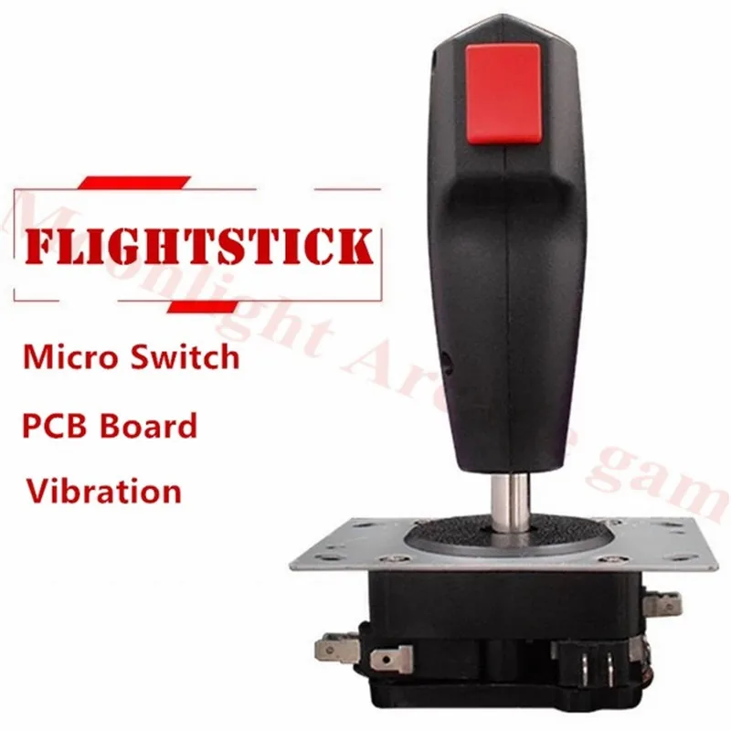 8way Arcade Game Cabinet Mini Grap Flight Joystick Trigger Top Fire Button Microswitch/5Pin joystick/No Vibration To Choose