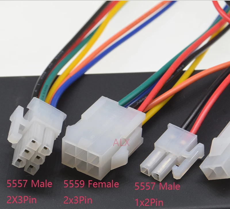 2PCS 30CM 5556 5557 5559 2*2/3/4/5/6/8/10 PIN connector male female plug with wire cable 4.2MM PITCH 18AWG 2X1/2X3/2X4/2X5/2x6