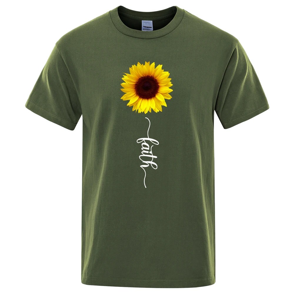 The Sunflower Of Hope Beauty Print Men Women Tees Shirt Fashion Brand Clothing S-XXXL Oversized Tee Shirts Regular Sleeve Tshirt