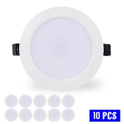 10 sztuk/partia LED Downlight 3W 6W 9W 12W 15W 18W wpuszczone okrągłe lampy sufitowe LED AC 220V 230V 240V kryty ciepłe zimne białe oświetlenie