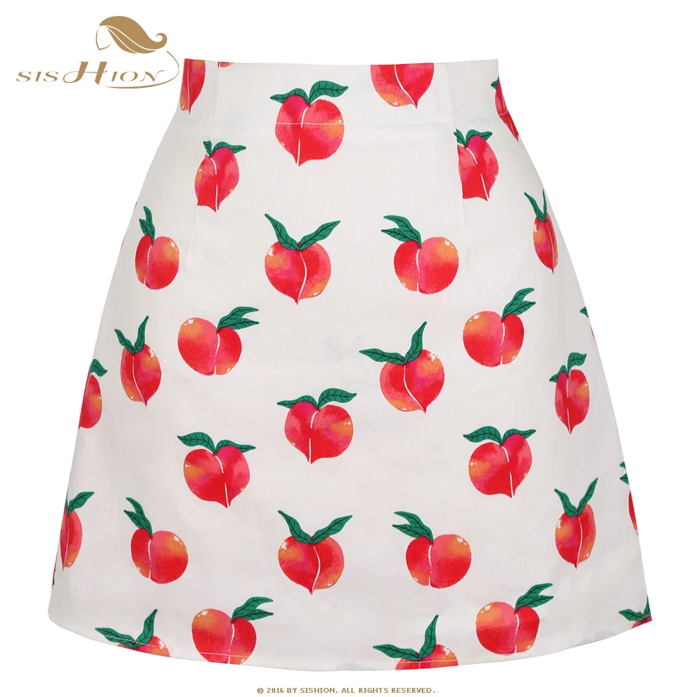 SISHION Dropshipping Floral Toucan Print Mini Rock SS0008 Baumwolle Vintage Schlank Retro Sexy Röcke Frauen Damen Frauen Rock Y2K – Detail 22