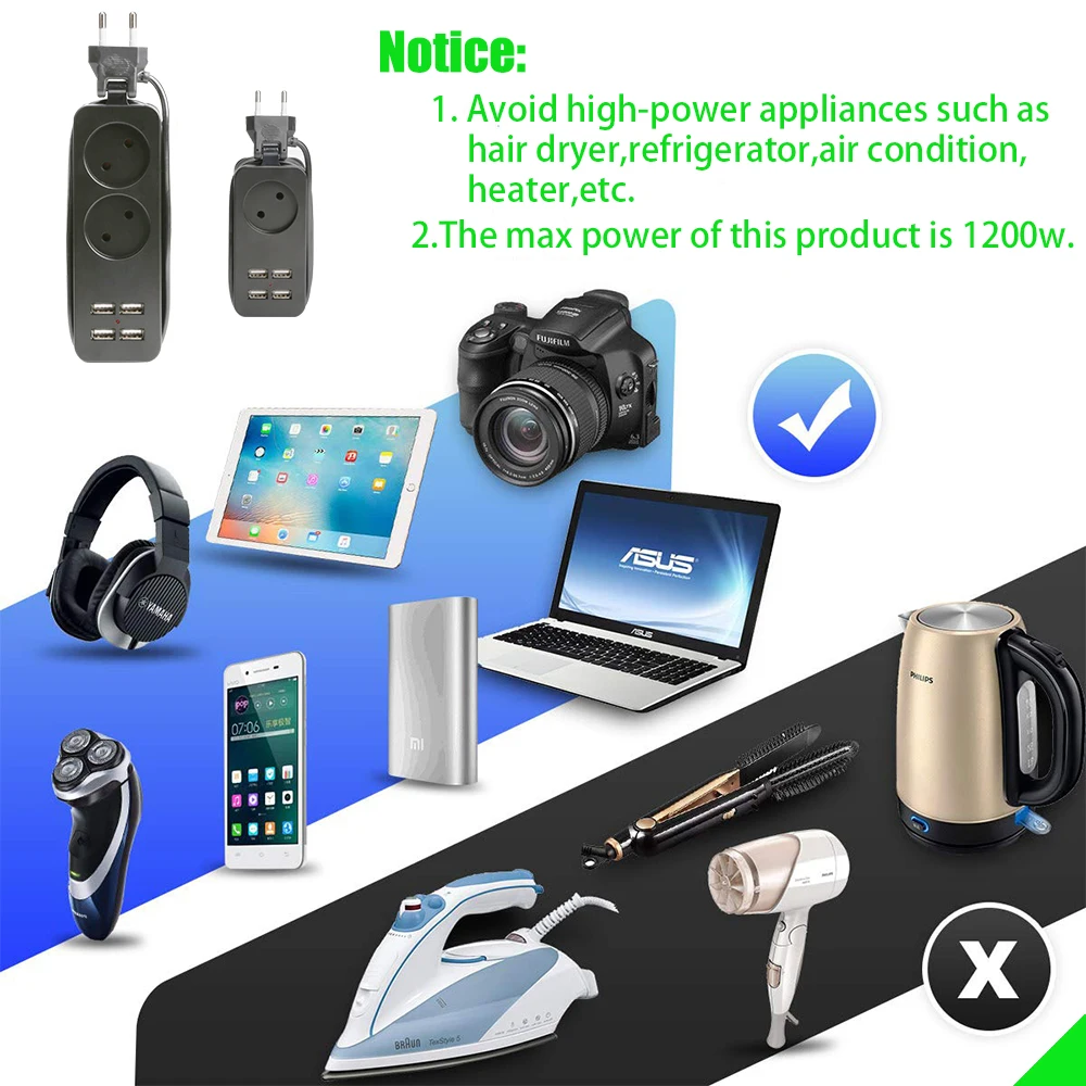 Presa da tavolo, presa da viaggio portatile, presa Standard europea per telefono cellulare o Tablet