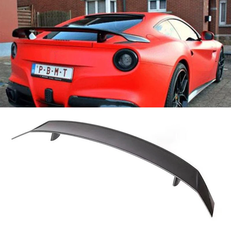 

For Universal Ferrari F12 Berlinetta Real Carbon Fiber Spoiler Wing Car Trunk Trim Tail Accessories Body Kit GT Style 2013-2017