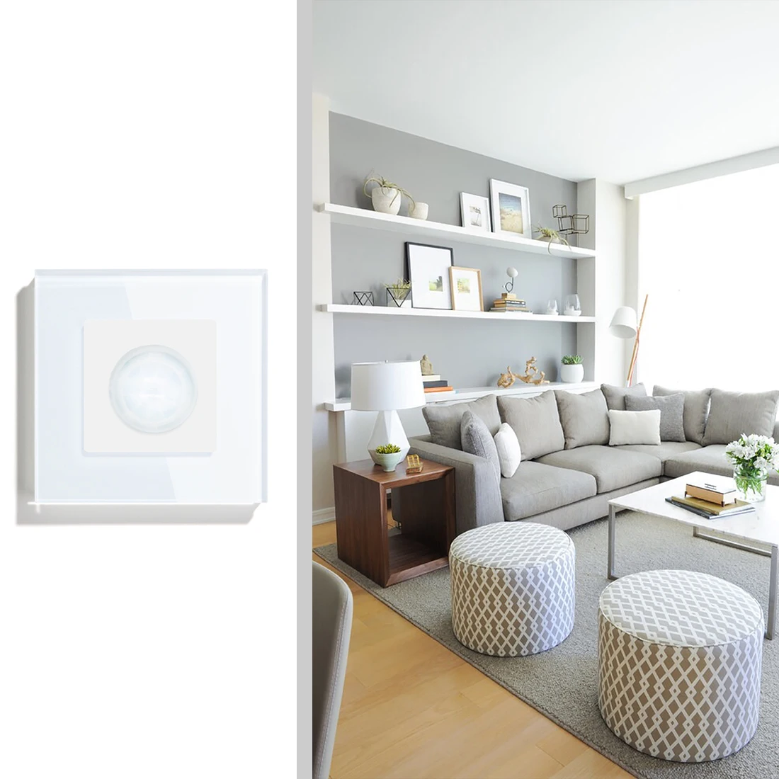 Инфракрасный датчик движения BSEED с PIR-датчиком движения, человеческий индукционный выключатель, европейский стандарт, светодиодные светильник ключатели, домашний настенный выключатель света