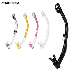 Cressi Omega Dry Snorkel Adult Diving Snorkeling Breath Tube with Splash Guard and Top Valve