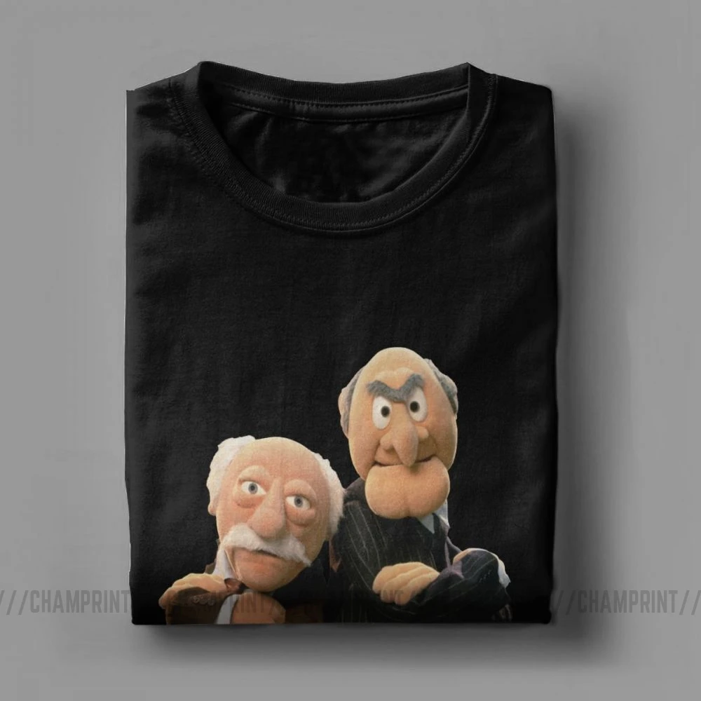 Vintage Statler And Waldorf Grumpy Old Retro T-Shirts for Men Crew Neck Pure Cotton T Shirt Short Sleeve Tees Gift Idea Clothes