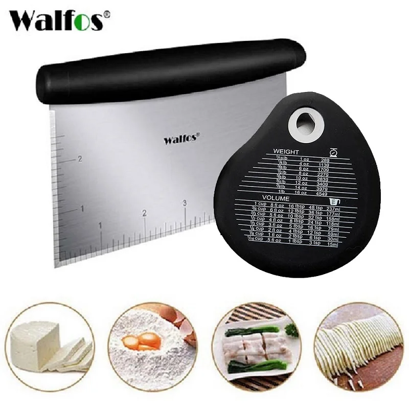 

WALFOS Stainless Steel Dough Cake Baking Scraper Pastry Cutter Fondant Cream Spatula Cake Decorating Tools Kitchen Accessories