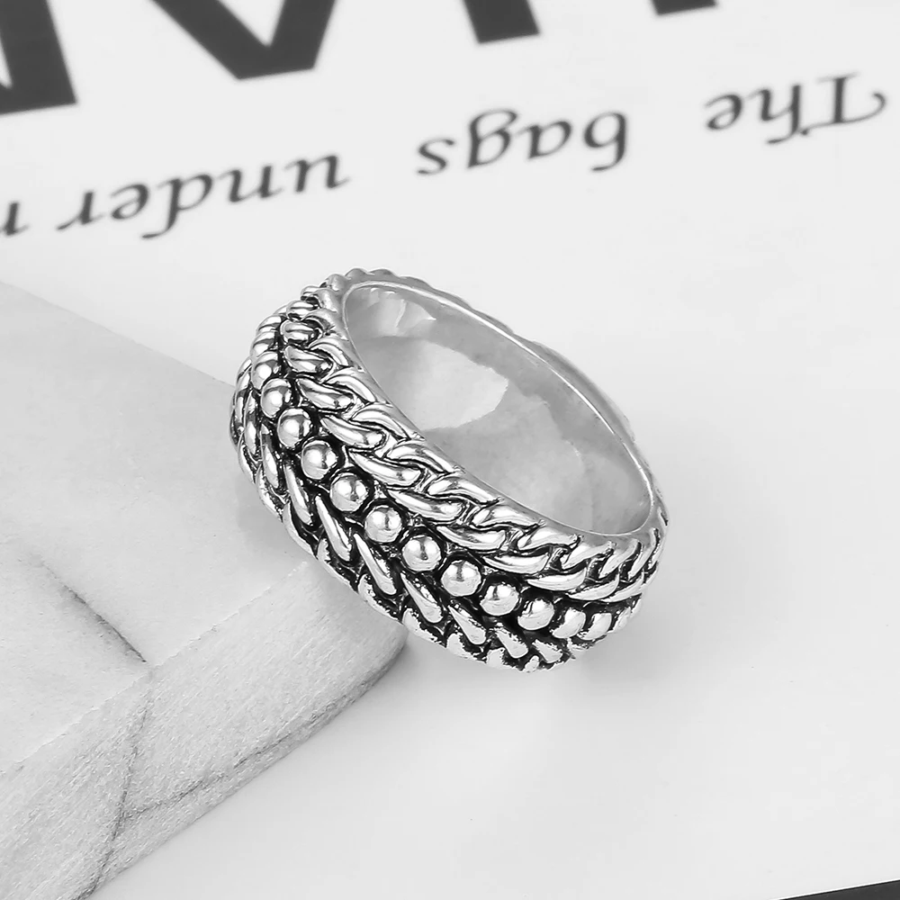 Ancient Silver color Retro Men's Ring Finger Punk Buddha Ring Couple Jewelry Wholesale Bijoux Femme Engagement Ring Accessories