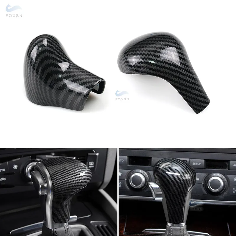 

Car Styling ABS Carbon Fiber Texture Gear Shift Gear Knob Head Cover Frame Trim For AUDI A4 B8 B9 A5 A6L A7 S7 Q3 Q5 Q7 Only LHD