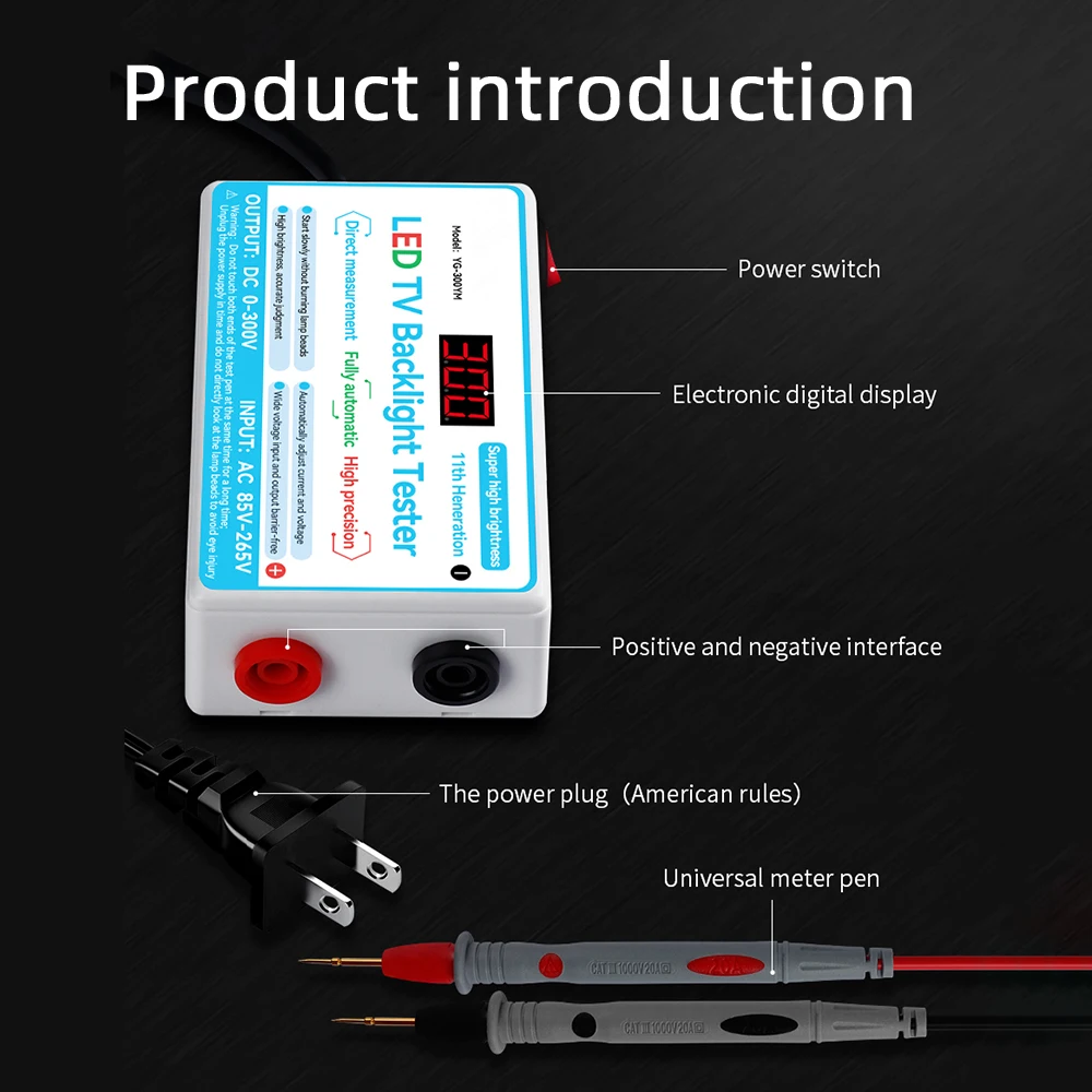 0-300V Output TV LED Tester TV Backlight Tester Meter Repair Tool Lamp Beads Strip Multipurpose LED Strips Beads Test Tools