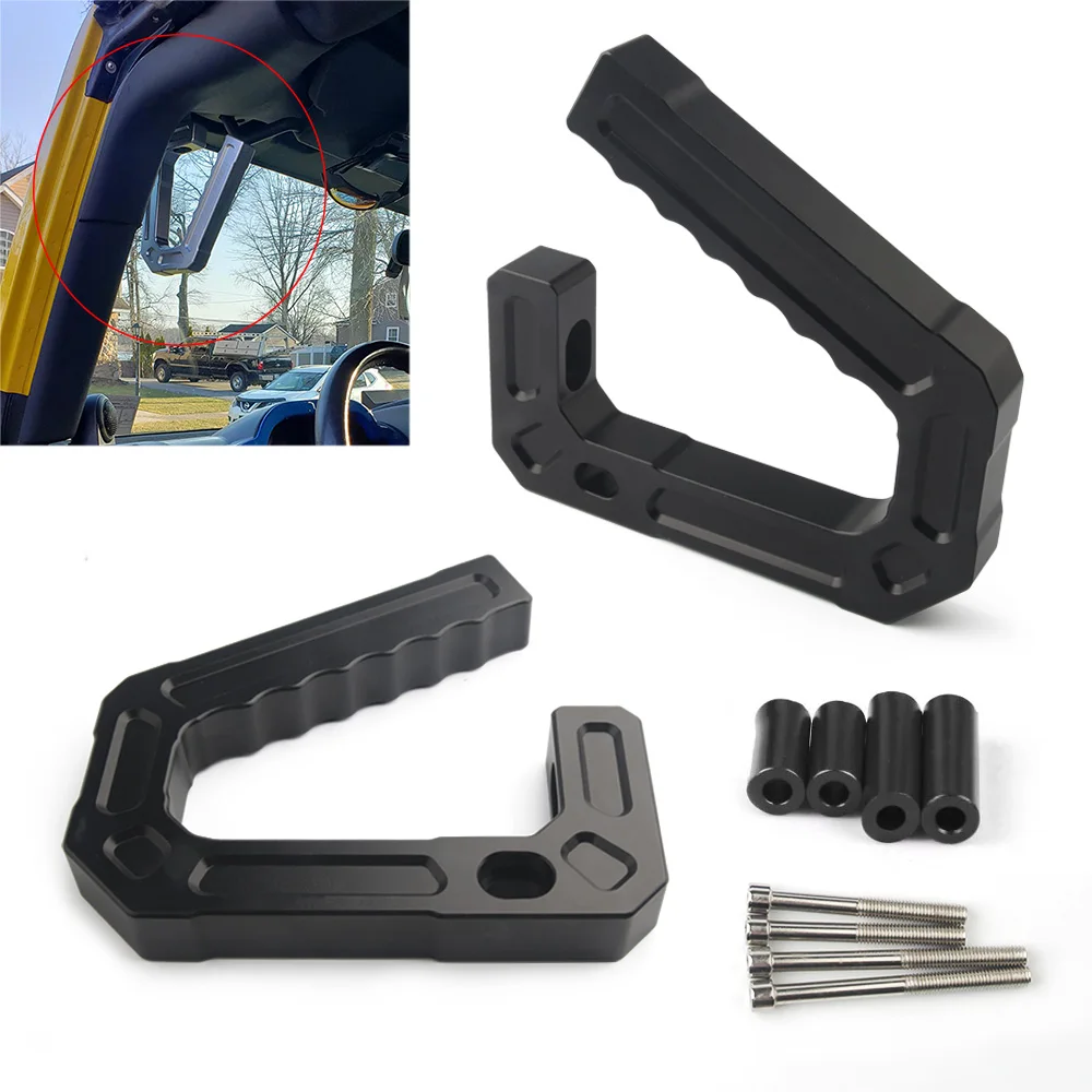 Aluminum Car Front Grab Handles Grip Bar for Jeep JK Wrangler 07-18 Sport Sahara Rubicon 2/4 Door (Pair)