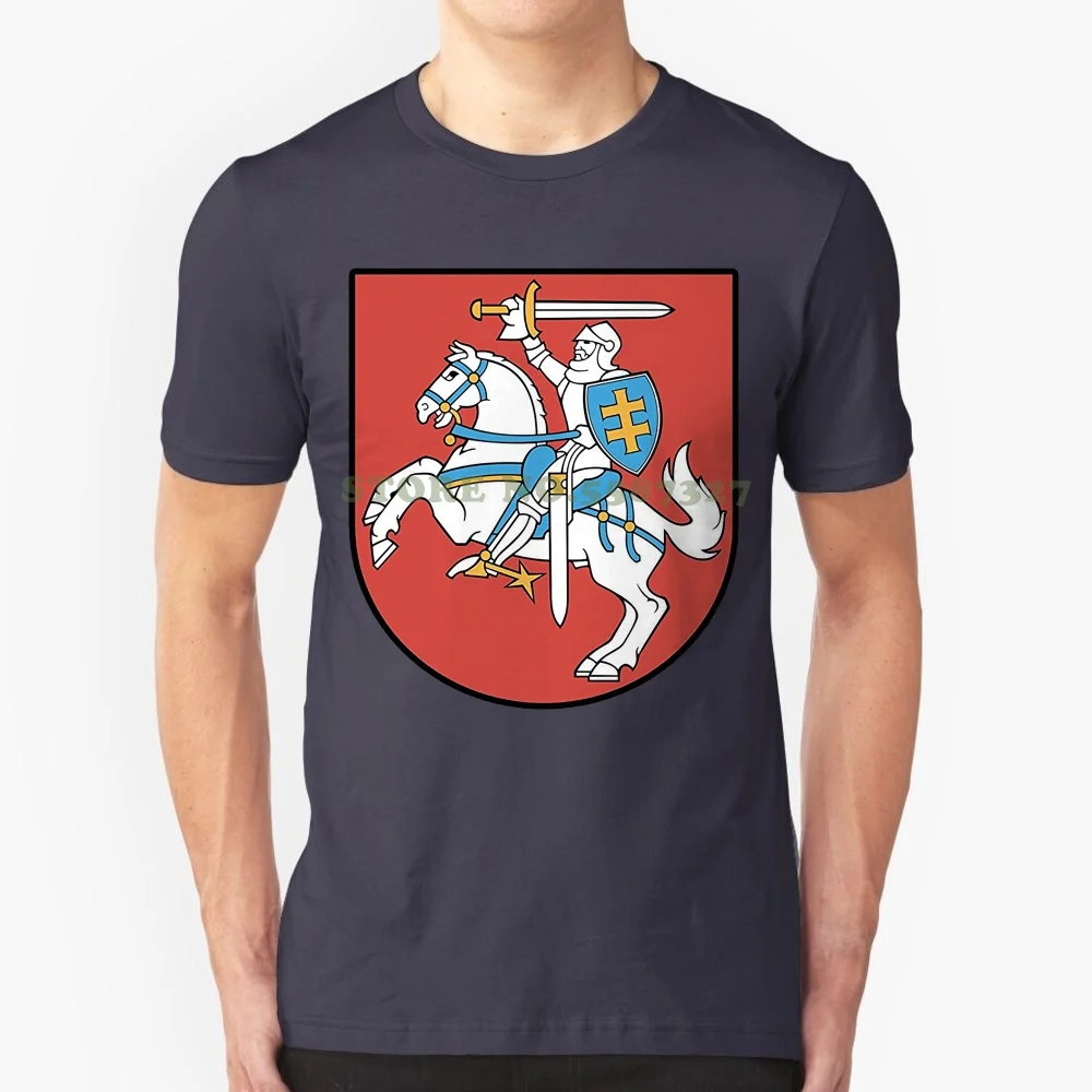 High Quality Casual Printing Tee Lithuania Coat Of Arms T Shirt National Lithuanian Emblem