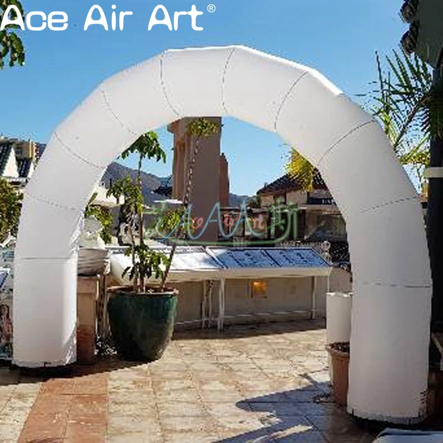 4mW x 3mH Custom Inflatable Semicircular Arch Wedding Archway with LED Lights for Event Decoration