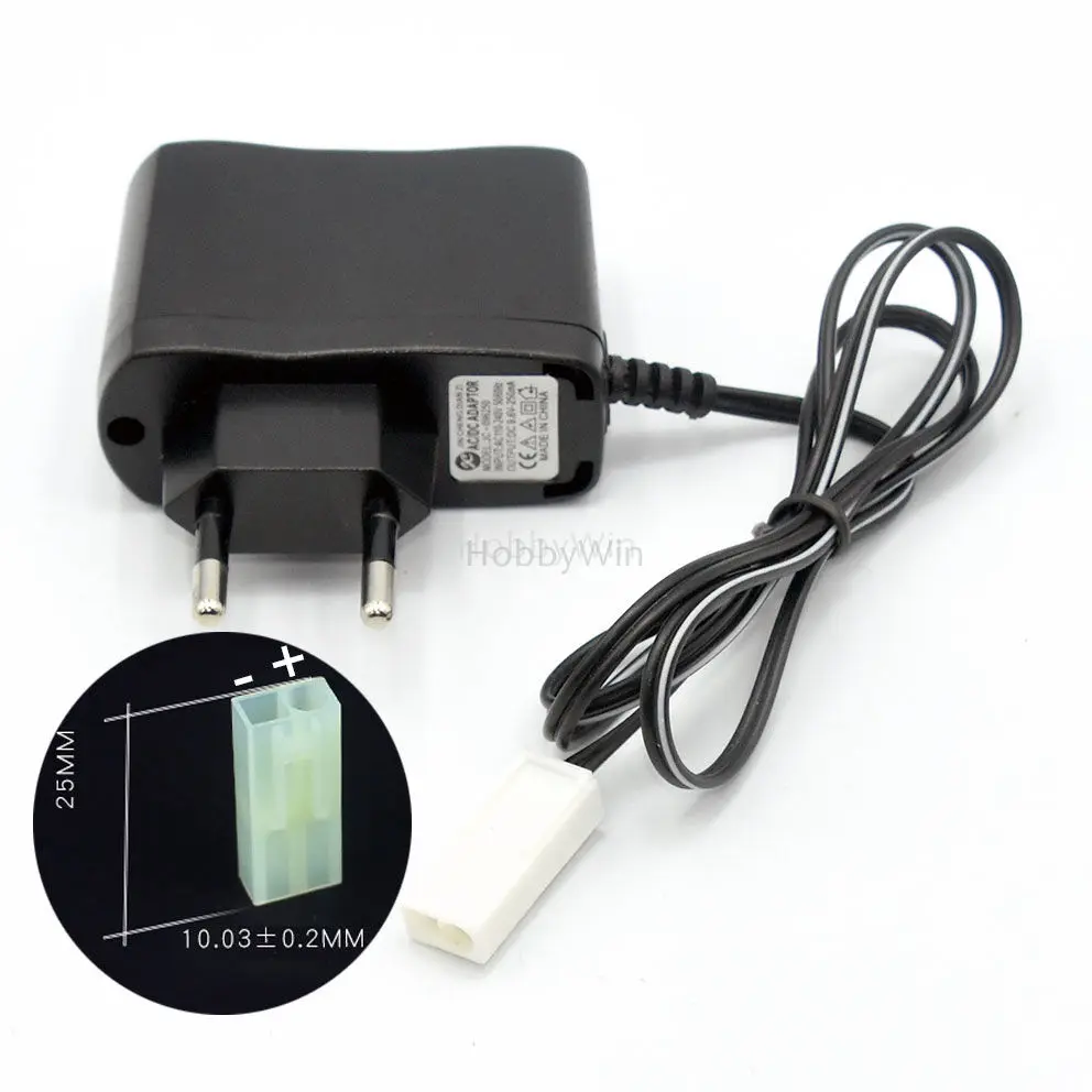 7.2V 250mA EU Charger Mini Tamiya female Positive to Round for NiMH NiCD RC model rechargeable battery pack