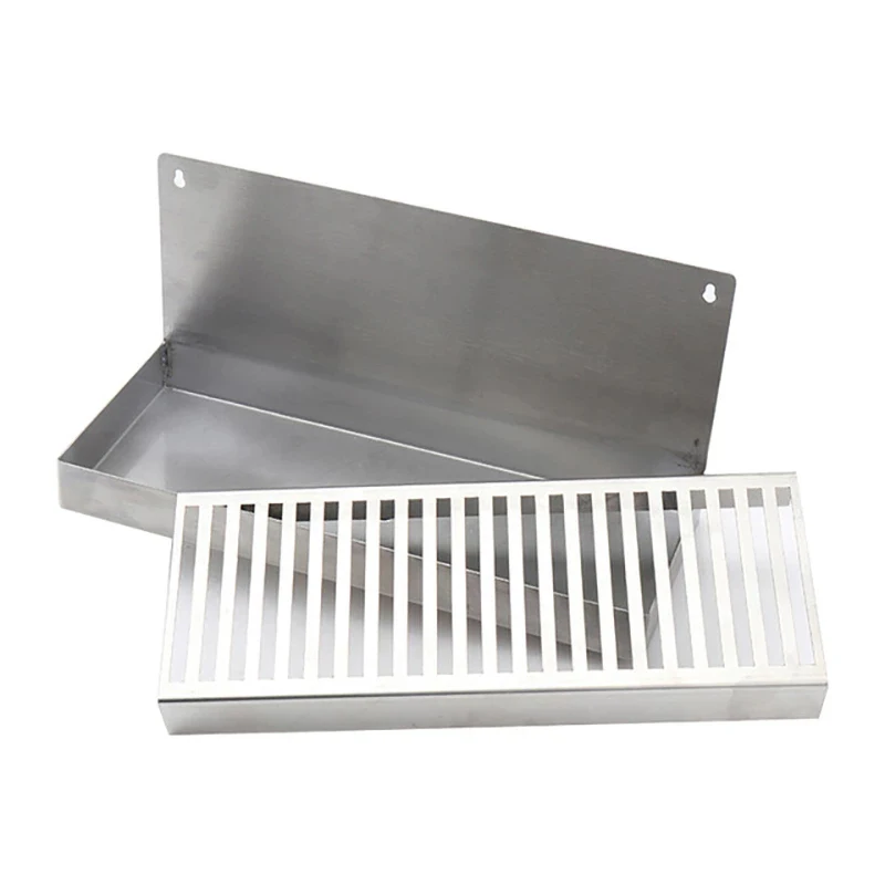 Kegerator Beer Drip Tray,Stainless Steel Wall Mounted Drip Tray with  Drain Hole Craft Beer Beverage Dispenser Homebrew Bar Tool