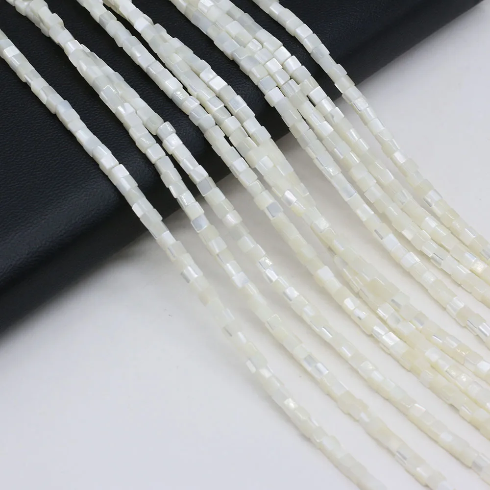 Natural Freshwater White Shell Beads Square Loose Spacer Beaded For Jewelry Making DIY Bracelet Necklace Earrings Accessories